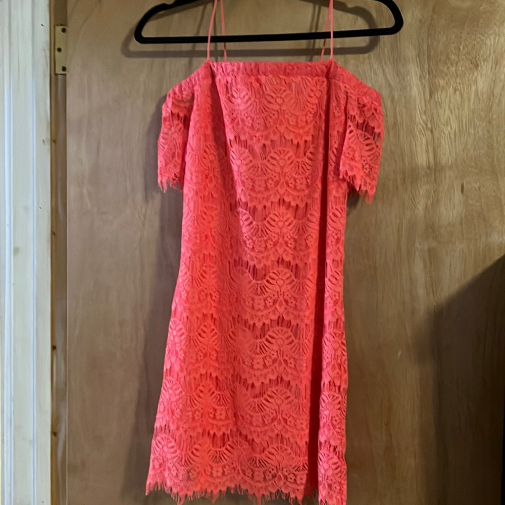 Topshop size 4 orange crochet mini dress